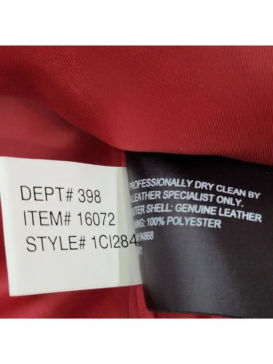 Bernardo Collection Women's Red Leather Blazer Jacket Size XL NWT - Picture 11 of 11
